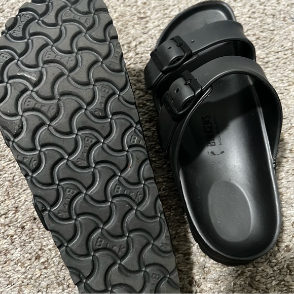 Birkenstocks Black Double Buckle Slide Sandals Unisex W 8 8.5 M 6 6.5 - Picture 7 of 13